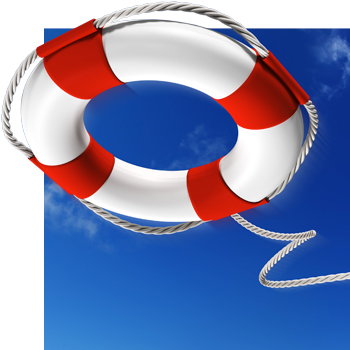 Red and white life preserver