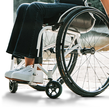 Young woman in wheelchair