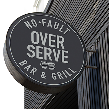 Bar sign promoting no-fault over-serving