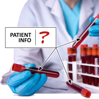 Medical technician handling multiple unlabeled blood samples